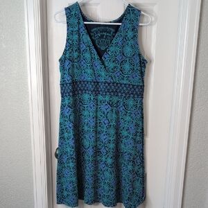 Life Is Good Blue Patterned Sleeveless Midi Dress